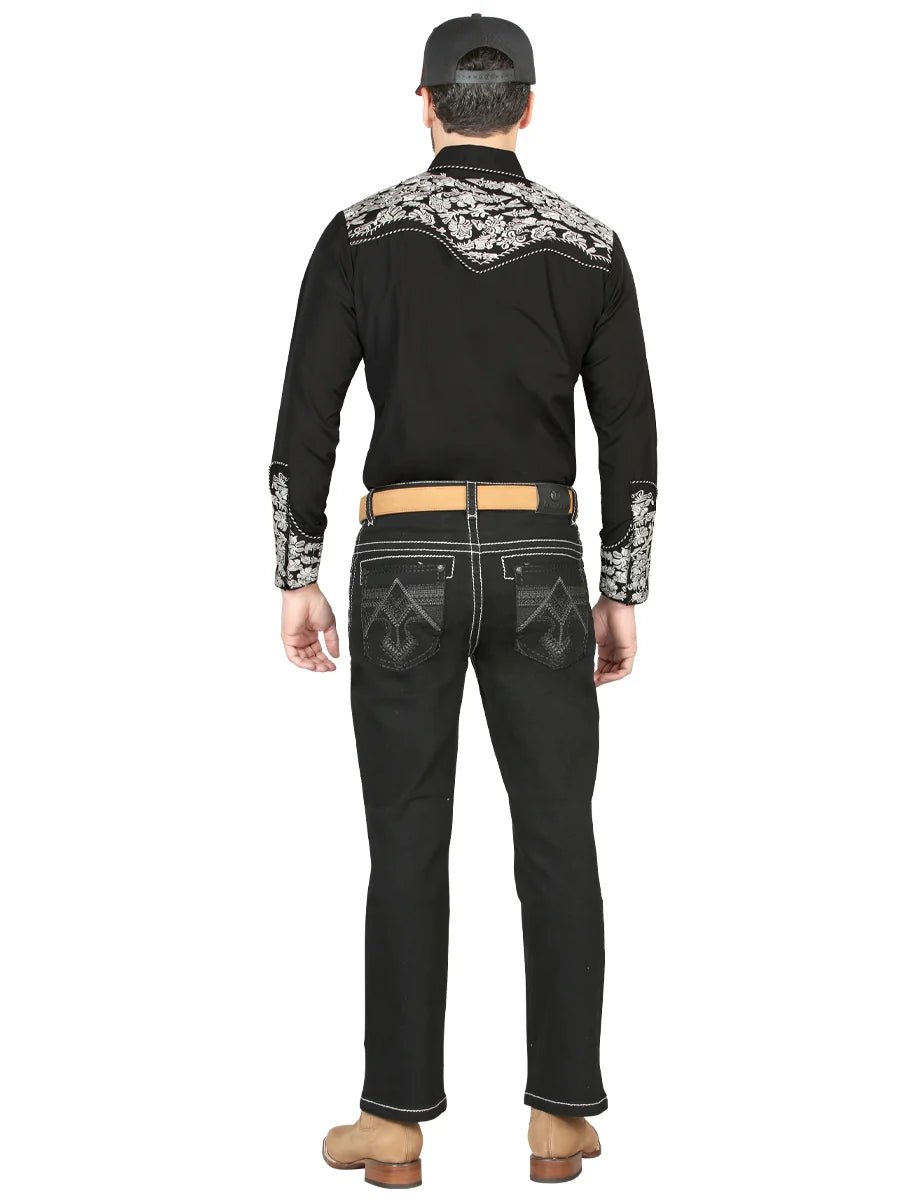 Men's Boot Cut Western Jeans – Stretch Denim Cowboy Pants - Black 44964 - OriginalWestern.com
