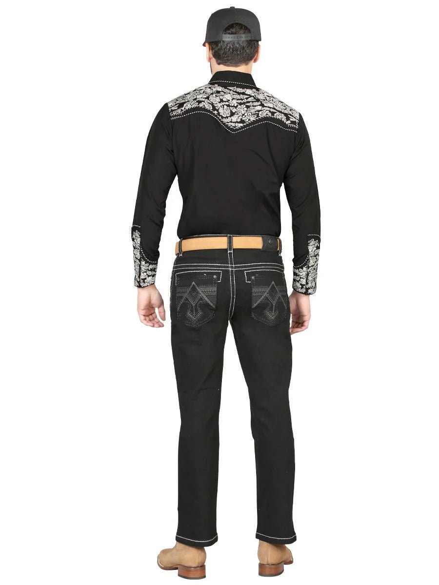 Men's Boot Cut Western Jeans – Stretch Denim Cowboy Pants - Black 44964 - OriginalWestern.com