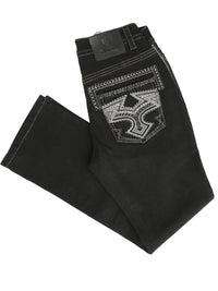 Men's Boot Cut Western Jeans – Stretch Denim Cowboy Pants - Black 45311 - OriginalWestern.com