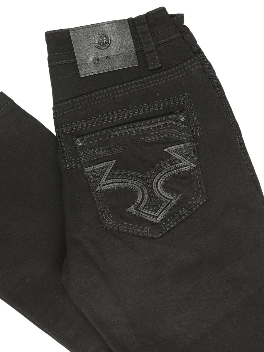 Men's Boot Cut Western Jeans – Stretch Denim Cowboy Pants - Black 45312 - OriginalWestern.com