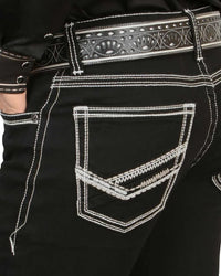 Men's Boot Cut Western Jeans – Stretch Denim Cowboy Pants -Black 4665 - OriginalWestern.com