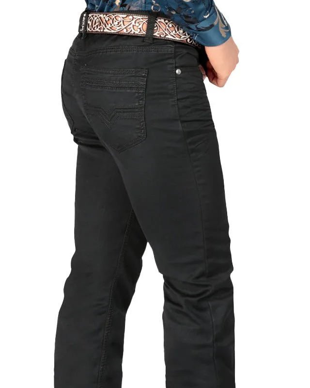 Men's Boot Cut Western Jeans – Stretch Denim Cowboy Pants – Black 5601 - OriginalWestern.com