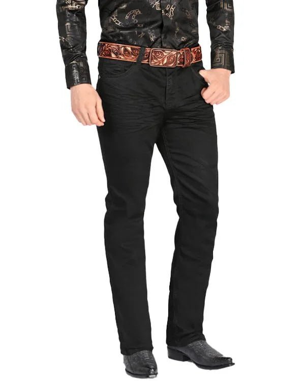 Men's Boot Cut Western Jeans – Stretch Denim Cowboy Pants – Black 5602 - OriginalWestern.com