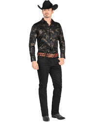 Men's Boot Cut Western Jeans – Stretch Denim Cowboy Pants – Black 5602 - OriginalWestern.com