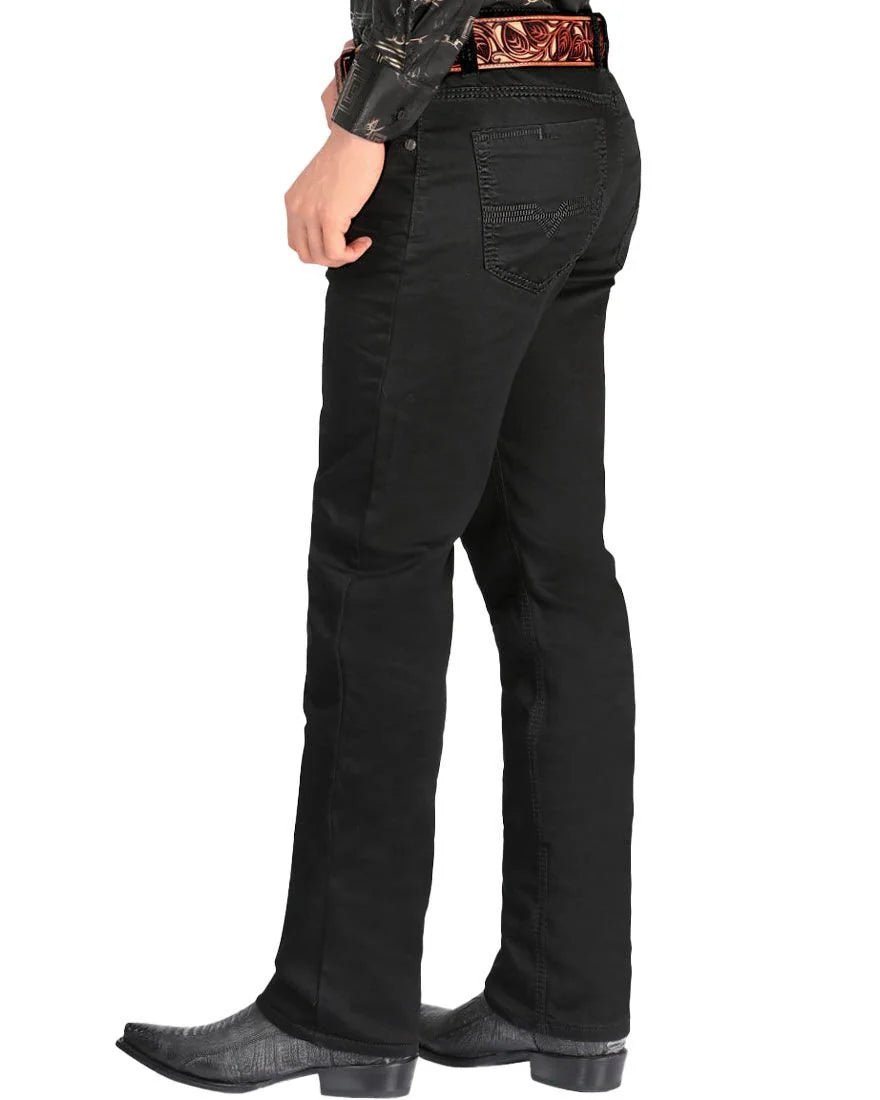 Men's Boot Cut Western Jeans – Stretch Denim Cowboy Pants – Black 5602 - OriginalWestern.com