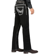 Men's Boot Cut Western Jeans – Stretch Denim Cowboy Pants – Black 9020 - OriginalWestern.com