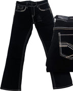 Men's Boot Cut Western Jeans – Stretch Denim Cowboy Pants - Black 9051 - OriginalWestern.com