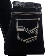 Men's Boot Cut Western Jeans – Stretch Denim Cowboy Pants - Black 9051 - OriginalWestern.com