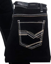 Men's Boot Cut Western Jeans – Stretch Denim Cowboy Pants - Black 9051 - OriginalWestern.com