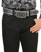 Men's Boot Cut Western Jeans – Stretch Denim Cowboy Pants - Black 9054 - OriginalWestern.com