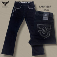 Men's Boot Cut Western Jeans – Stretch Denim Cowboy Pants - Black LAM-1867 - OriginalWestern.com