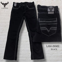 Men's Boot Cut Western Jeans – Stretch Denim Cowboy Pants - Black LAM-26502 - OriginalWestern.com