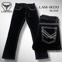 Men's Boot Cut Western Jeans – Stretch Denim Cowboy Pants - Black LAM-9020 - OriginalWestern.com