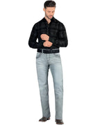 Men's Boot Cut Western Jeans – Stretch Denim Cowboy Pants – Blue 1868 - OriginalWestern.com