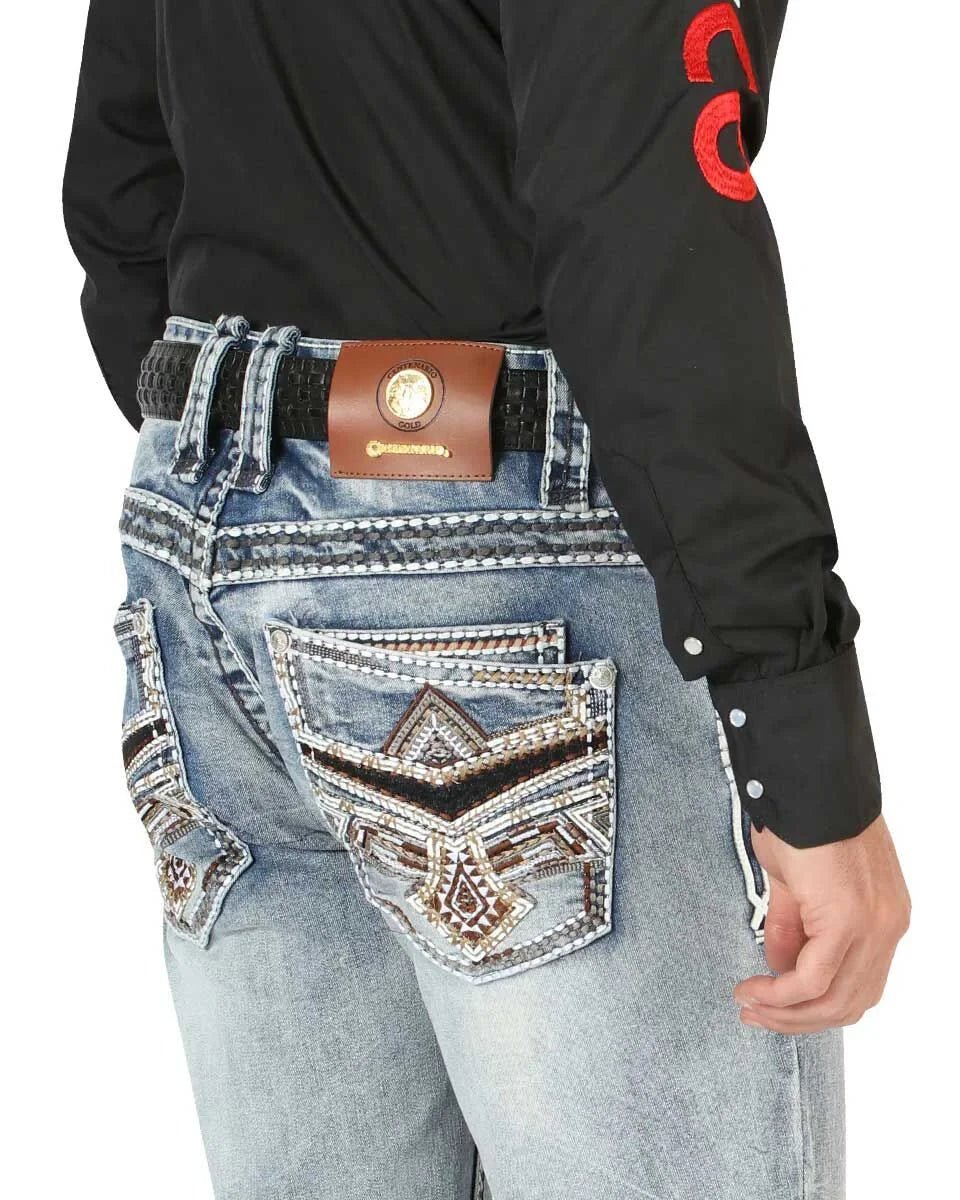 Men's Boot Cut Western Jeans – Stretch Denim Cowboy Pants – Blue 45532 - OriginalWestern.com