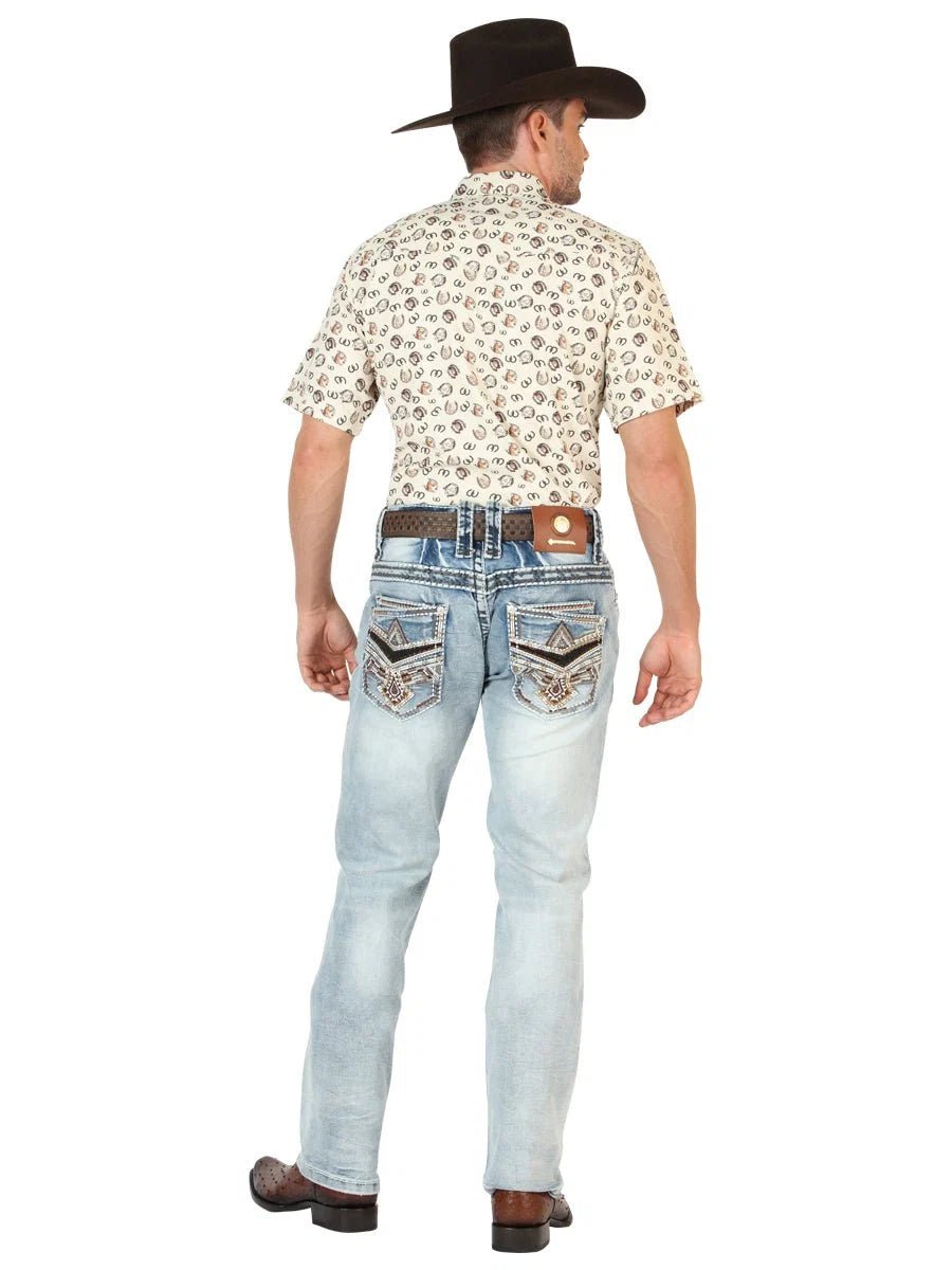 Men's Boot Cut Western Jeans – Stretch Denim Cowboy Pants - Blue 45533 - OriginalWestern.com