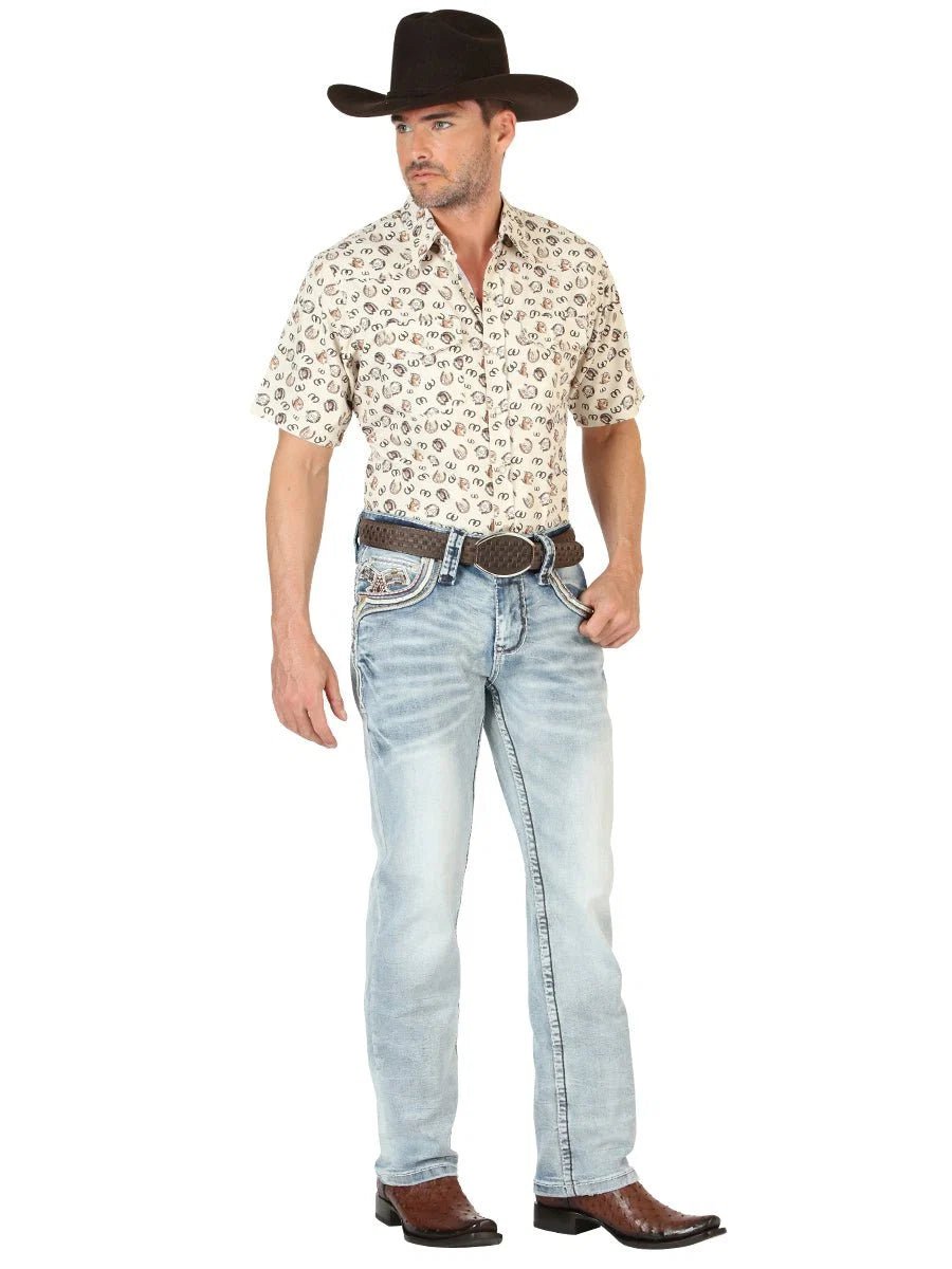 Men's Boot Cut Western Jeans – Stretch Denim Cowboy Pants - Blue 45533 - OriginalWestern.com
