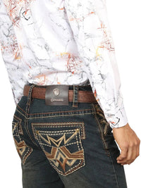 Men's Boot Cut Western Jeans – Stretch Denim Cowboy Pants - Brown 45316 - OriginalWestern.com