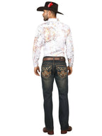 Men's Boot Cut Western Jeans – Stretch Denim Cowboy Pants - Brown 45316 - OriginalWestern.com