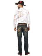 Men's Boot Cut Western Jeans – Stretch Denim Cowboy Pants - Brown 45316 - OriginalWestern.com