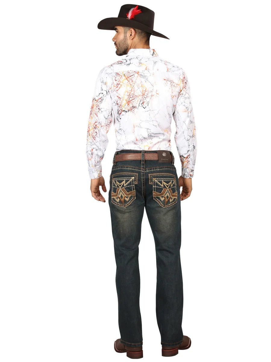 Men's Boot Cut Western Jeans – Stretch Denim Cowboy Pants - Brown 45316 - OriginalWestern.com