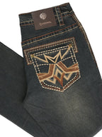 Men's Boot Cut Western Jeans – Stretch Denim Cowboy Pants - Brown 45316 - OriginalWestern.com