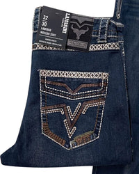 Men's Boot Cut Western Jeans – Stretch Denim Cowboy Pants – Dark Blue 1866 - OriginalWestern.com
