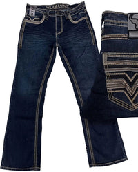 Men's Boot Cut Western Jeans – Stretch Denim Cowboy Pants – Dark Blue 26502 - OriginalWestern.com