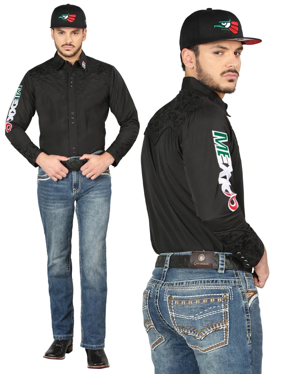 Men's Boot Cut Western Jeans – Stretch Denim Cowboy Pants - Dark Blue 44967 - OriginalWestern.com