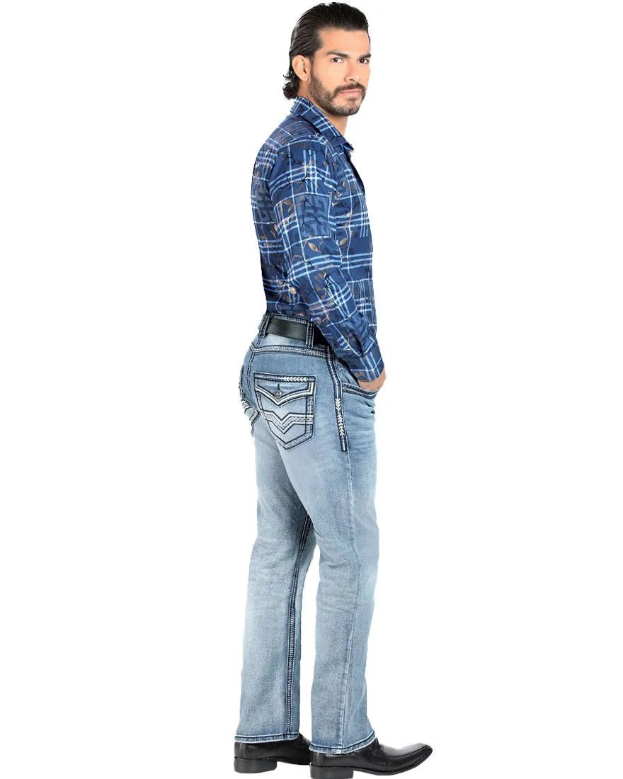 Men's Boot Cut Western Jeans – Stretch Denim Cowboy Pants – L Blue 1851 - OriginalWestern.com