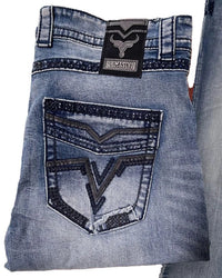 Men's Boot Cut Western Jeans – Stretch Denim Cowboy Pants – Light Blue 1866 - OriginalWestern.com