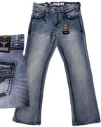 Men's Boot Cut Western Jeans – Stretch Denim Cowboy Pants – Light Blue 1866 - OriginalWestern.com