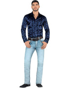 Men's Boot Cut Western Jeans – Stretch Denim Cowboy Pants – Light Blue 1868 - OriginalWestern.com
