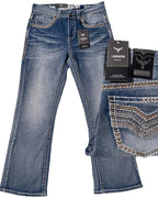 Men's Boot Cut Western Jeans – Stretch Denim Cowboy Pants – Light Blue 1870 - OriginalWestern.com