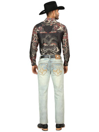 Men's Boot Cut Western Jeans – Stretch Denim Cowboy Pants - Light Blue 45317 - OriginalWestern.com