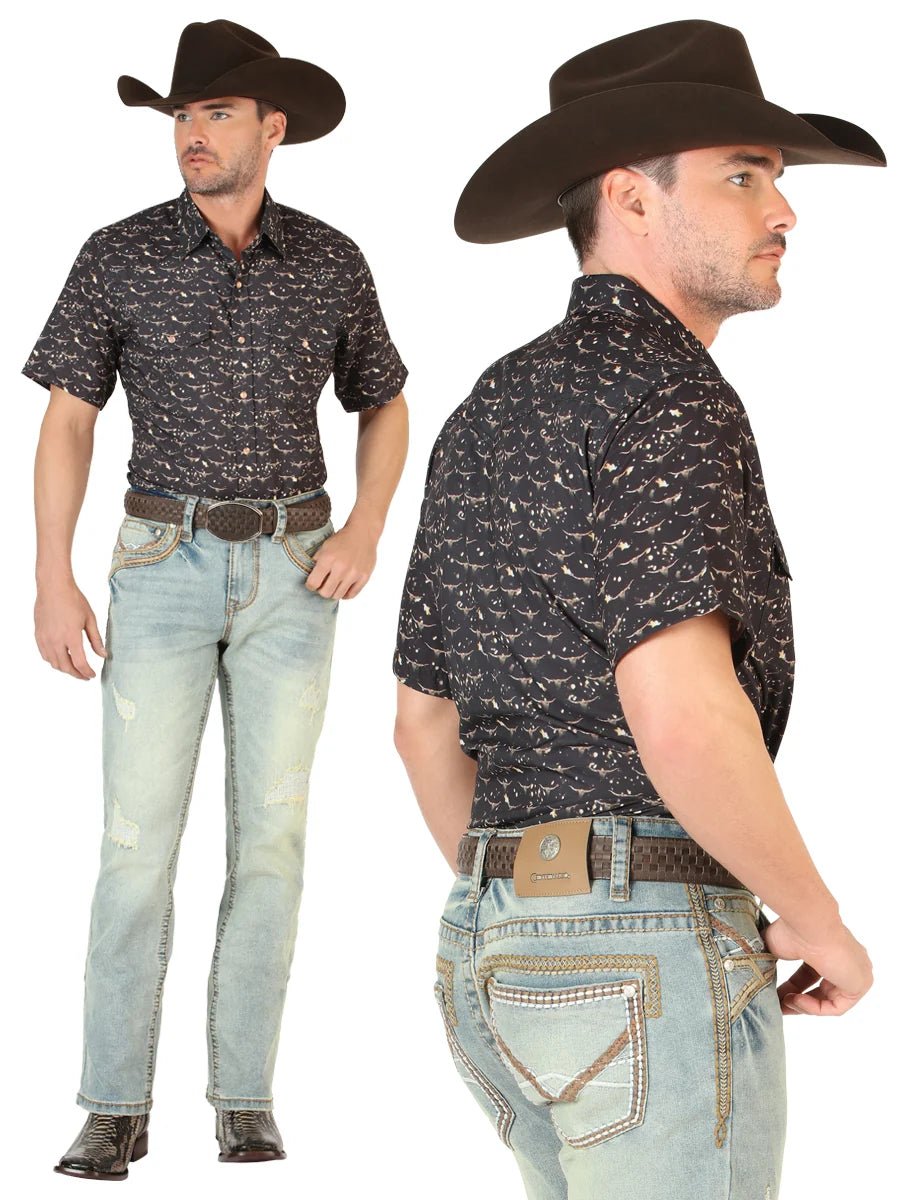 Men's Boot Cut Western Jeans – Stretch Denim Cowboy Pants - Light Blue 45535 - OriginalWestern.com