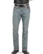 Men's Boot Cut Western Jeans – Stretch Denim Cowboy Pants – Light Blue 4643 - OriginalWestern.com