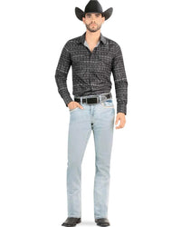 Men's Boot Cut Western Jeans – Stretch Denim Cowboy Pants - Light Blue 4644 - OriginalWestern.com