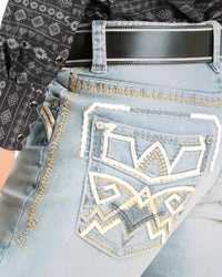 Men's Boot Cut Western Jeans – Stretch Denim Cowboy Pants - Light Blue 4644 - OriginalWestern.com