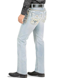 Men's Boot Cut Western Jeans – Stretch Denim Cowboy Pants - Light Blue 4644 - OriginalWestern.com