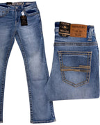 Men's Boot Cut Western Jeans – Stretch Denim Cowboy Pants - Light Blue 4671 - OriginalWestern.com
