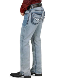 Men's Boot Cut Western Jeans – Stretch Denim Cowboy Pants - Lt Blue 1872 - OriginalWestern.com