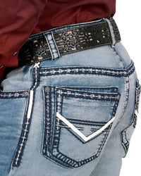 Men's Boot Cut Western Jeans – Stretch Denim Cowboy Pants - Lt Blue 1872 - OriginalWestern.com