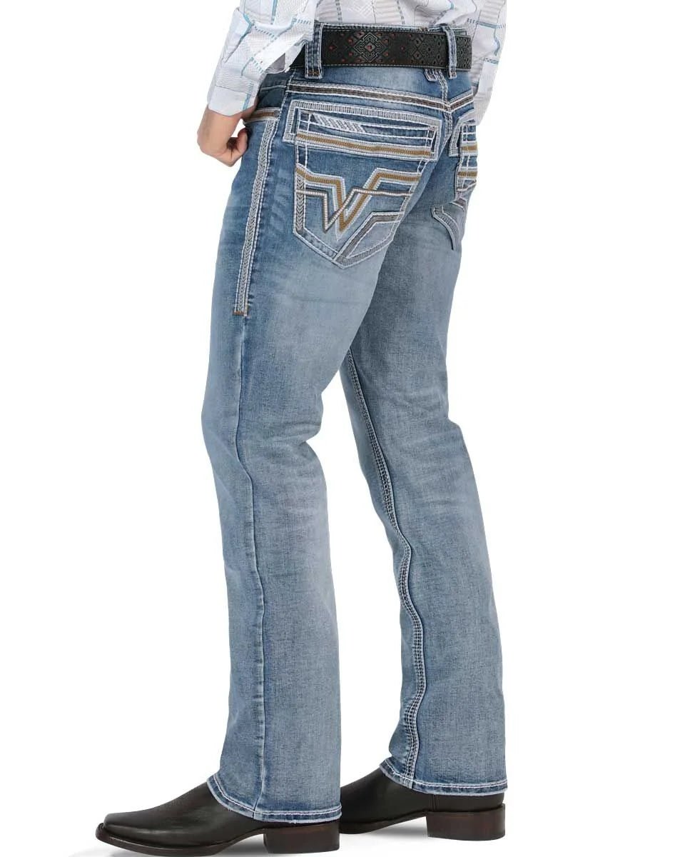 Men's Boot Cut Western Jeans – Stretch Denim Cowboy Pants - Lt Blue 26501 - OriginalWestern.com