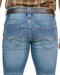 Men's Boot Cut Western Jeans – Stretch Denim Cowboy Pants - Med Blue 1601 - OriginalWestern.com