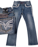 Men's Boot Cut Western Jeans – Stretch Denim Cowboy Pants – Medium Blue 12101 - OriginalWestern.com