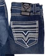 Men's Boot Cut Western Jeans – Stretch Denim Cowboy Pants – Medium Blue 26502 - OriginalWestern.com