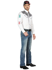 Men's Boot Cut Western Jeans – Stretch Denim Cowboy Pants - Medium Blue 44965 - OriginalWestern.com