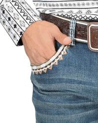 Men's Boot Cut Western Jeans – Stretch Denim Cowboy Pants – Medium Blue 4632 - OriginalWestern.com