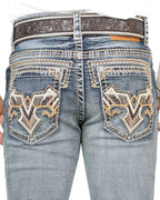 Men's Boot Cut Western Jeans – Stretch Denim Cowboy Pants – Medium Blue 4635 - OriginalWestern.com